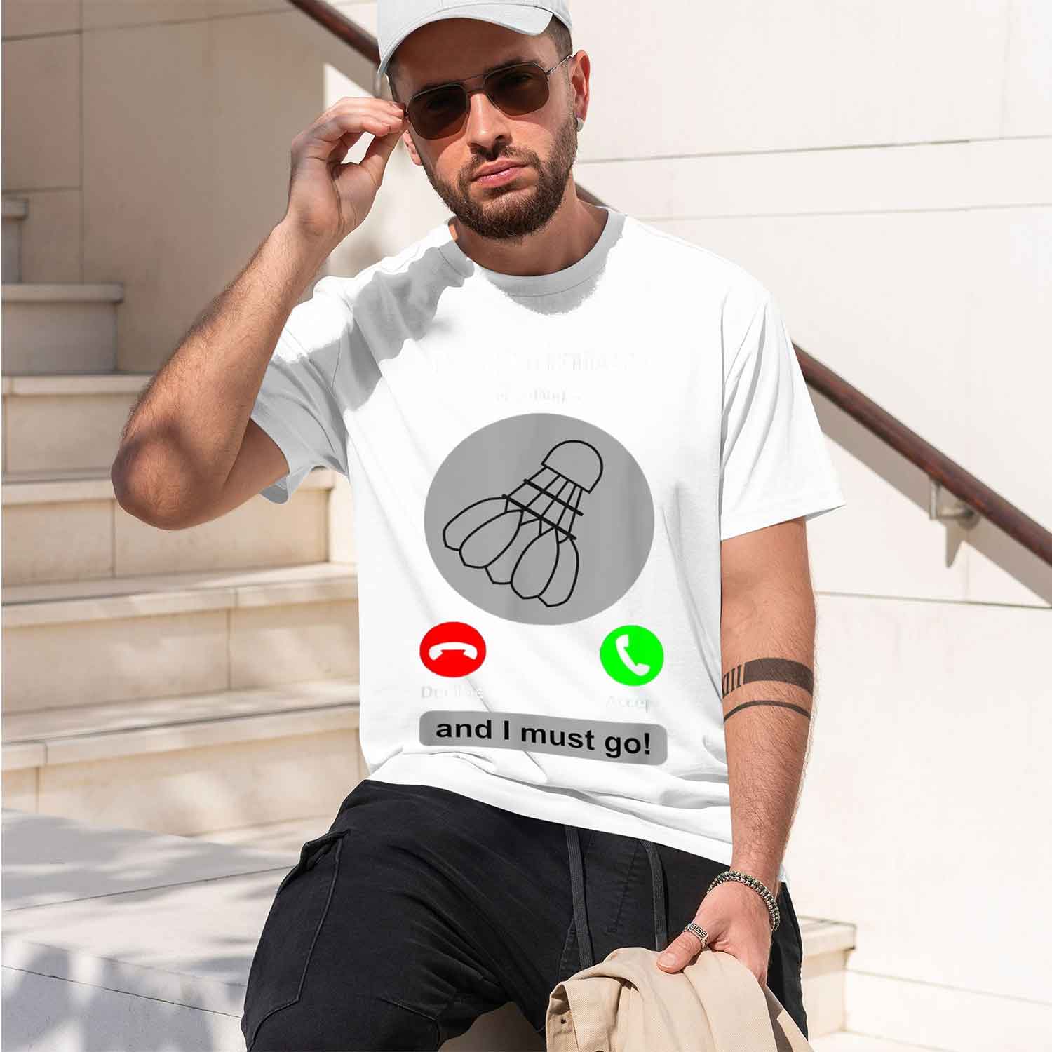 Camiseta informal para hombre  - Badminton Is Calling reseña y precio