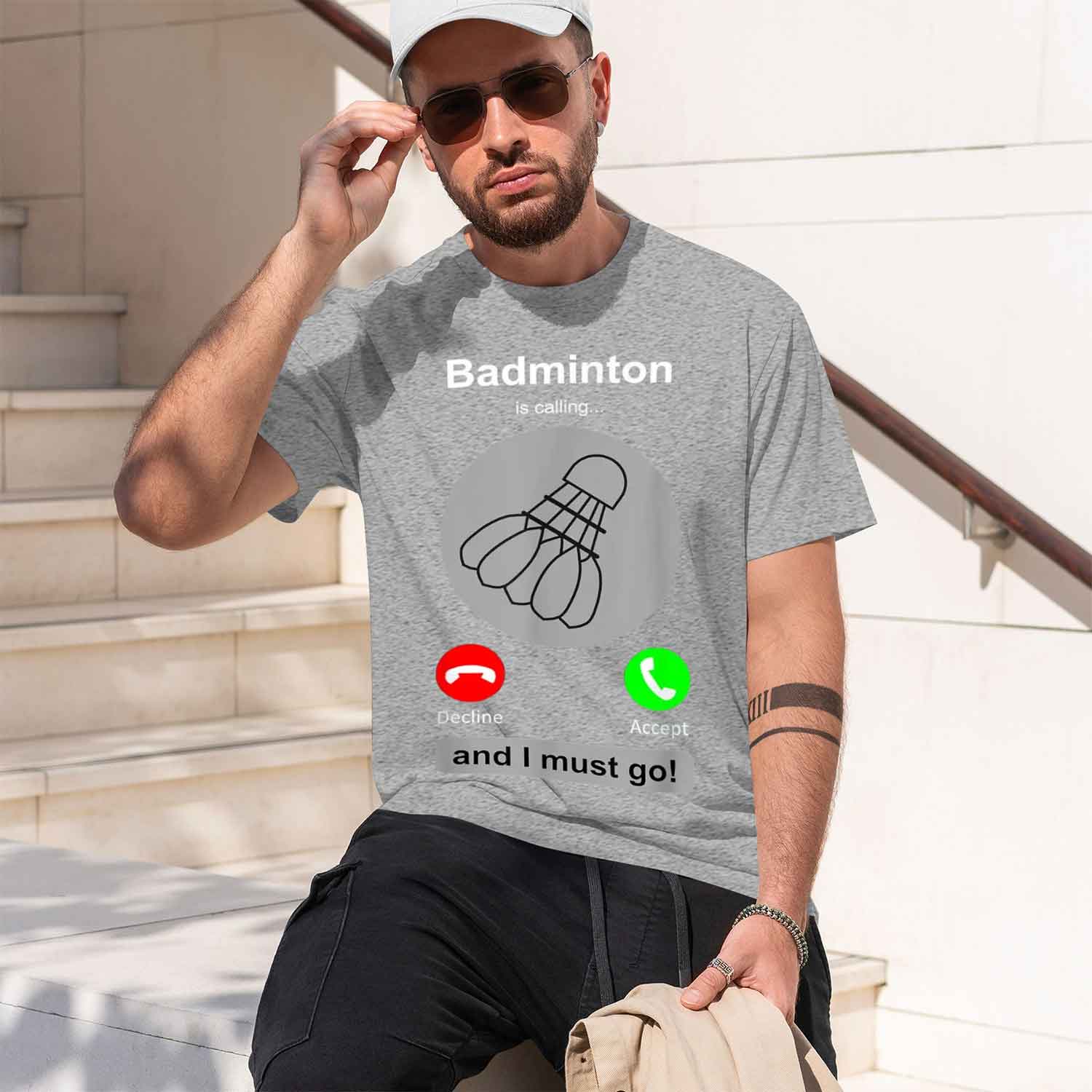 Camiseta informal para hombre  - Badminton Is Calling reseña y precio