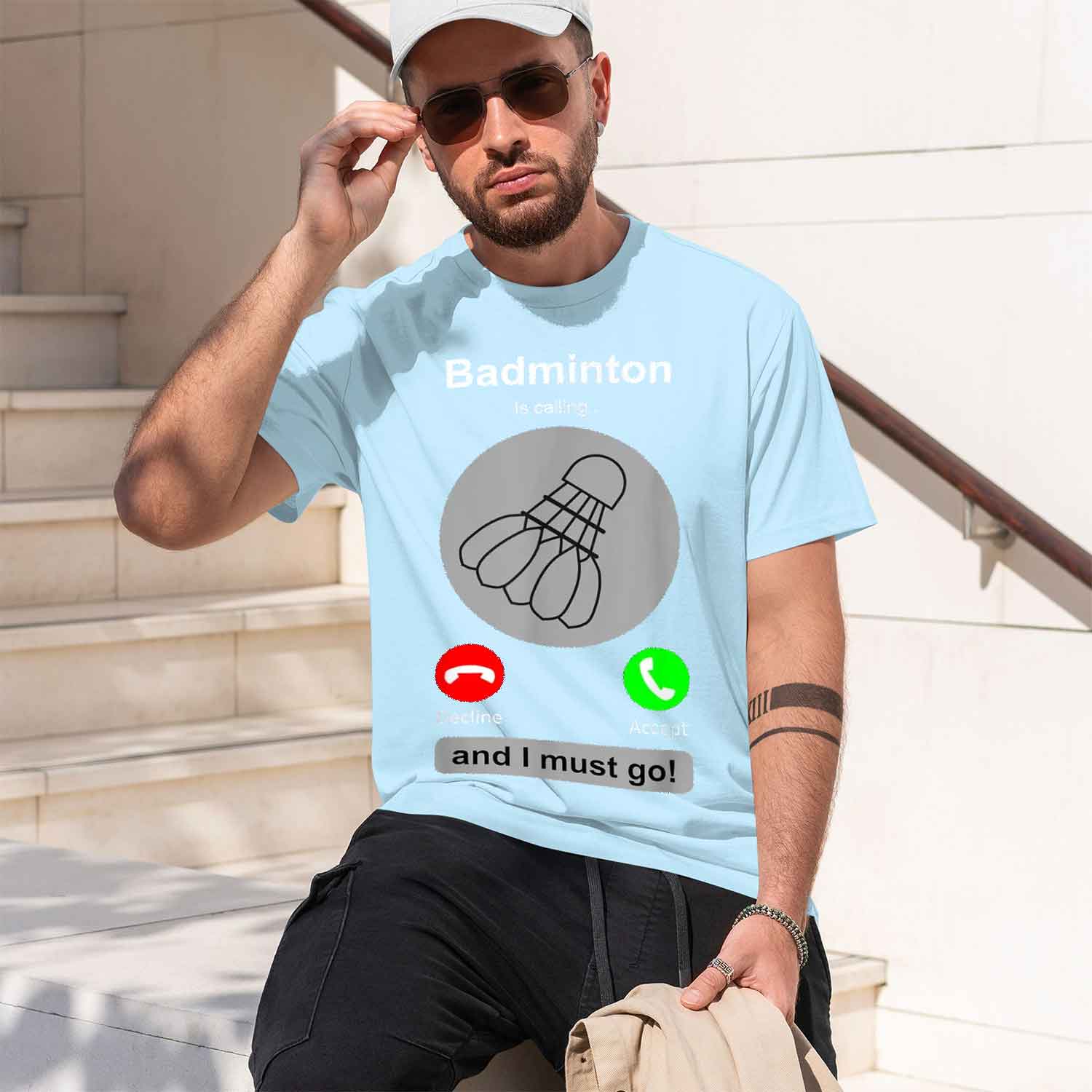 Camiseta informal para hombre  - Badminton Is Calling reseña y precio